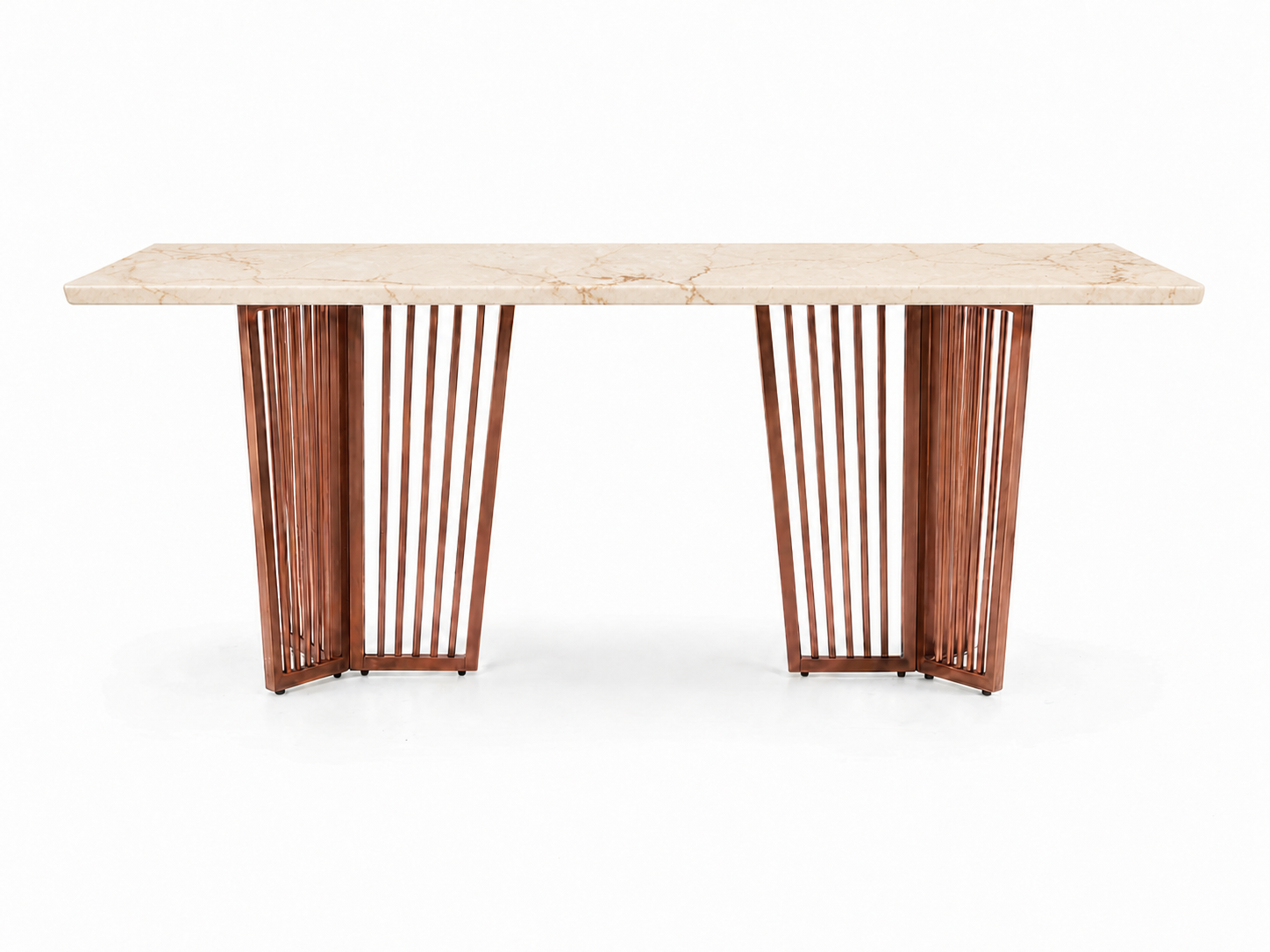 Barolo Dining Table 6 Seater Rose Gold Base - Furnishka