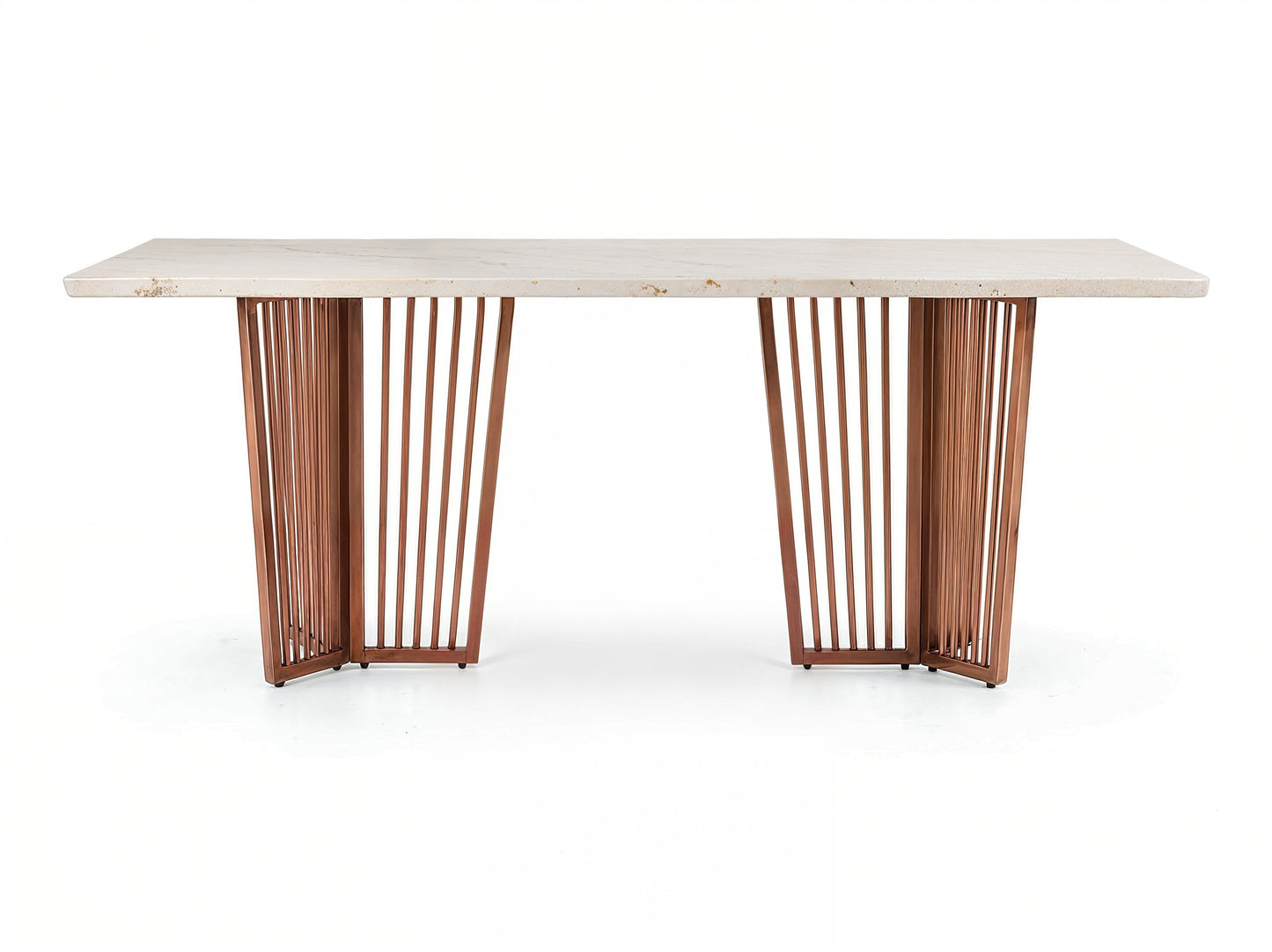 Barolo Dining Table 6 Seater Rose Gold Base - Furnishka