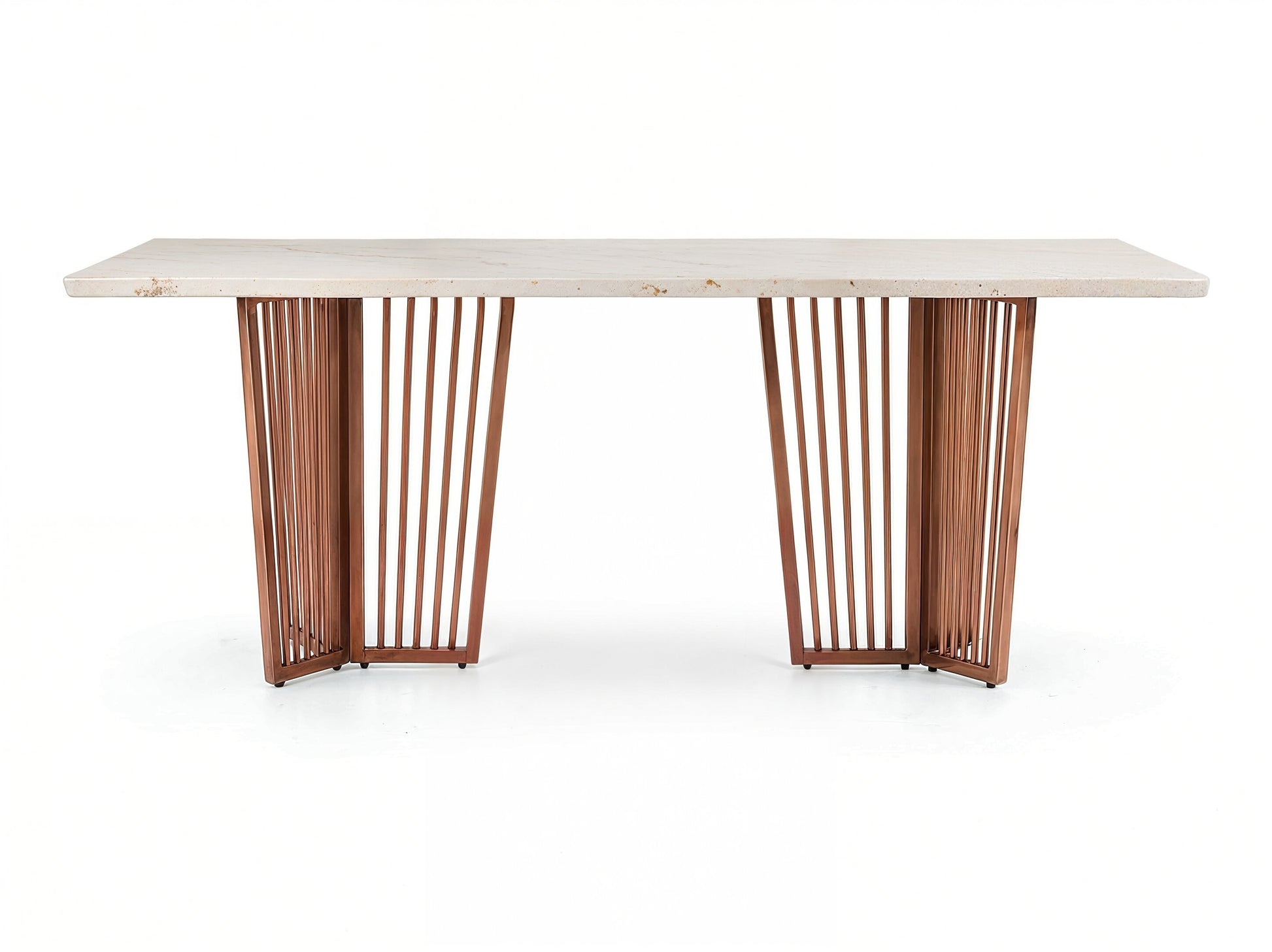Barolo Dining Table 6 Seater Rose Gold Base - Furnishka