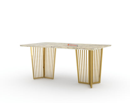 Barolo Dining Table with Australian Onyx Top - 6 Seater - Furnishka 