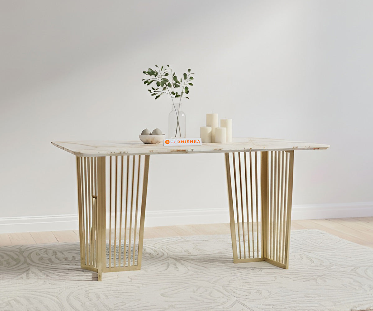 Barolo Dining Table with Australian Onyx Top - 6 Seater - Furnishka 
