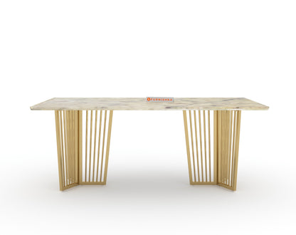 Barolo Dining Table with Australian Onyx Top - 6 Seater - Furnishka 