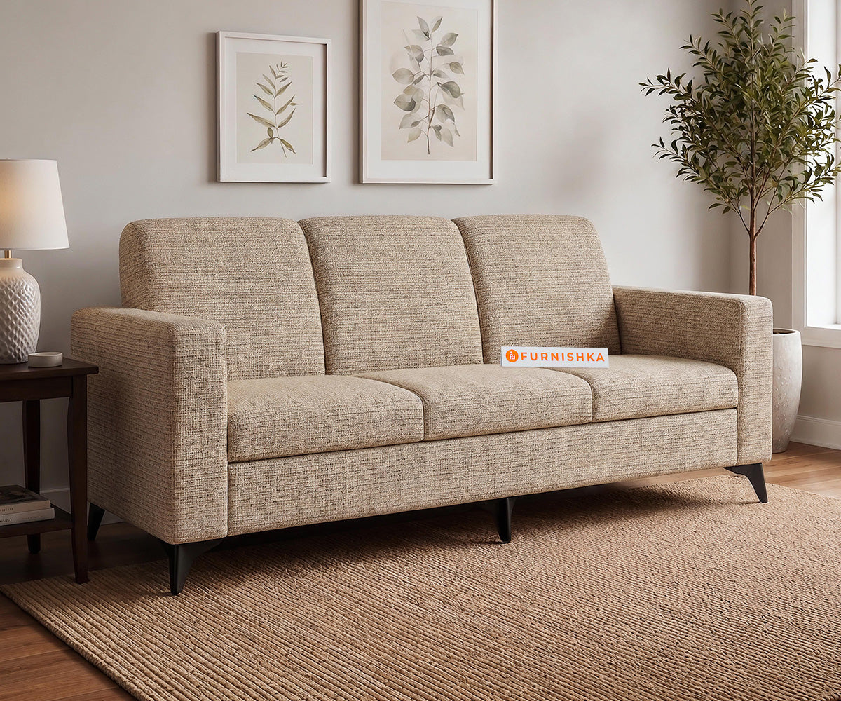 Xilo 3 seater Fabric Sofa with Beige - Furnishka
