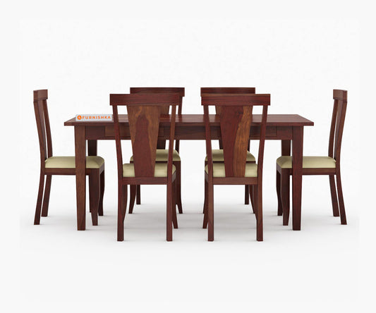 Bethany 6 Seater Dining Set with Cushion Chairs - Furnishka