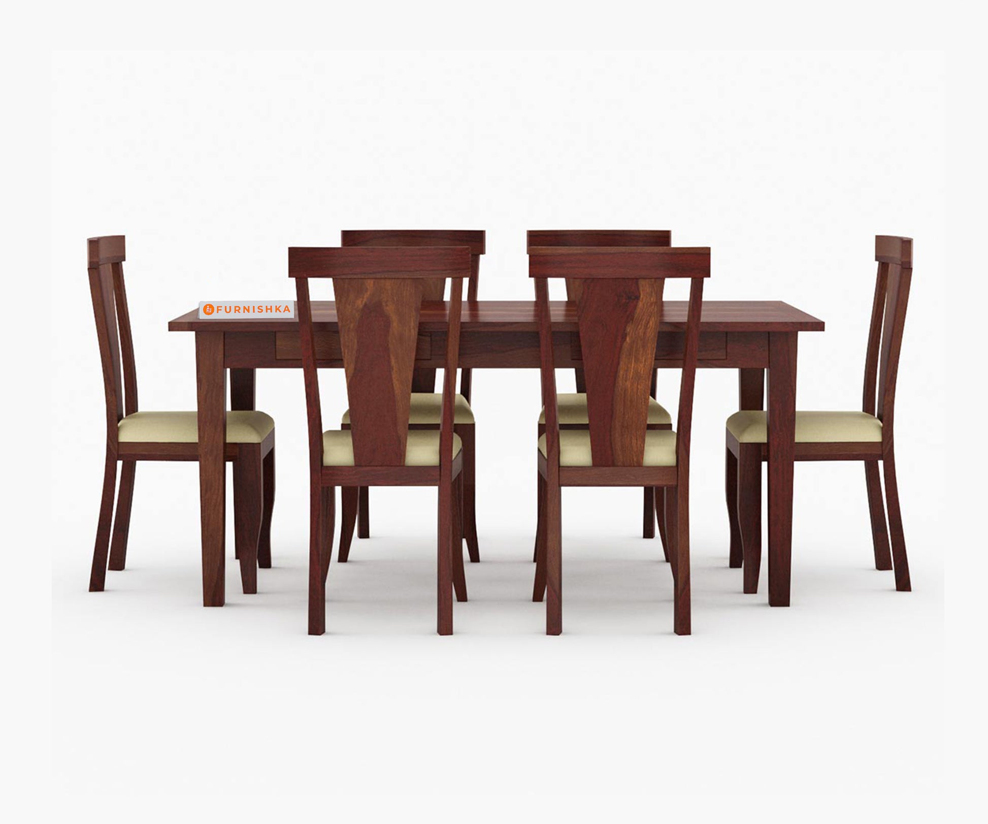 Bethany 6 Seater Dining Set with Cushion Chairs - Furnishka 