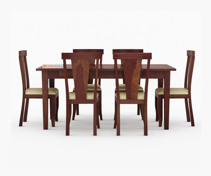 Bethany 6 Seater Dining Set with Cushion Chairs - Furnishka 