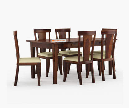 Bethany 6 Seater Dining Set with Cushion Chairs - Furnishka 