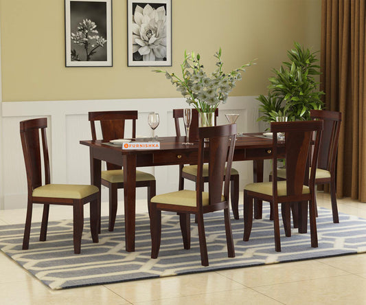 Bethany 6 Seater Dining Set with Cushion Chairs - Furnishka