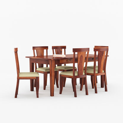 Bethany 6 Seater Dining Set with Cushion - Furnishka 