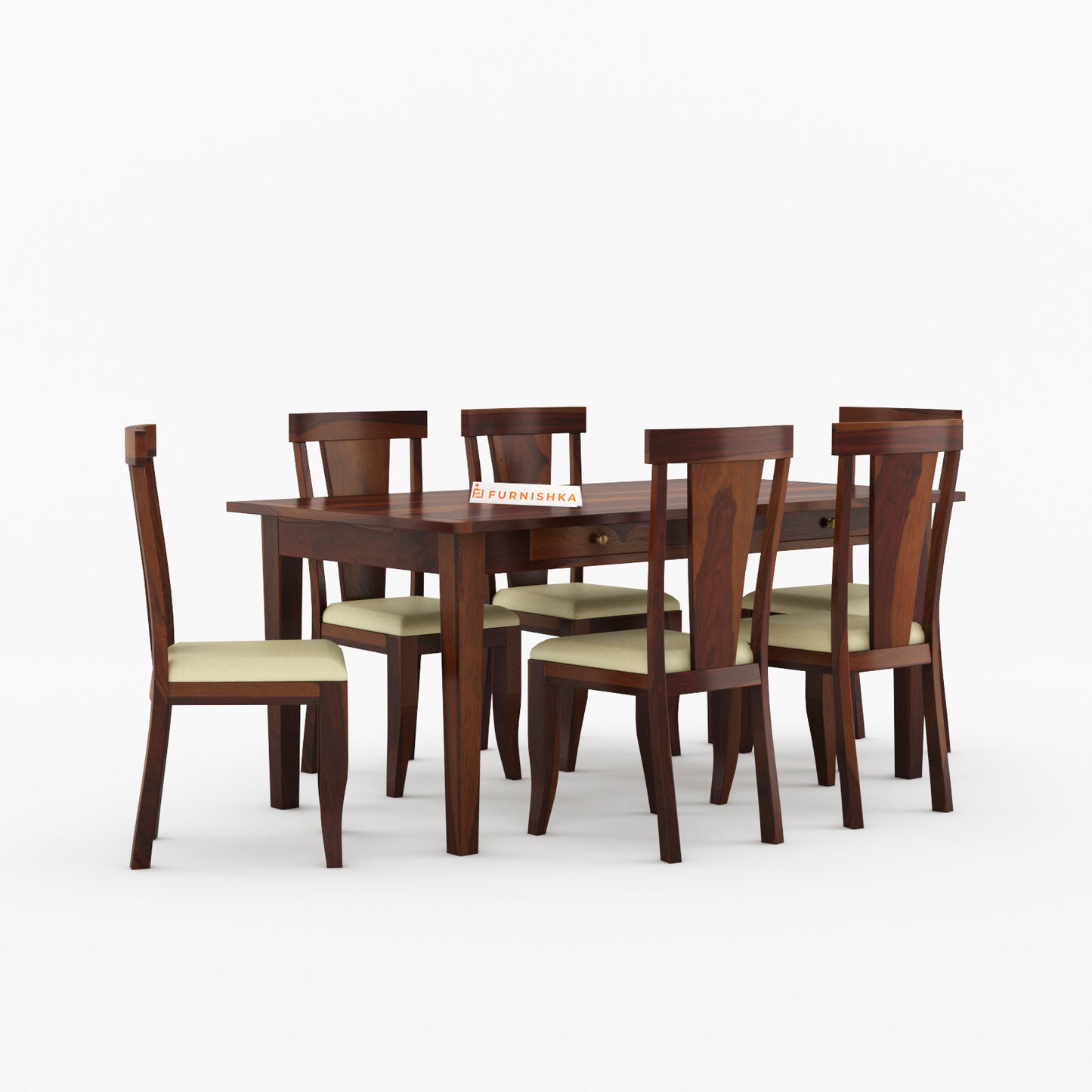 Bethany 6 Seater Dining Set with Cushion - Furnishka 