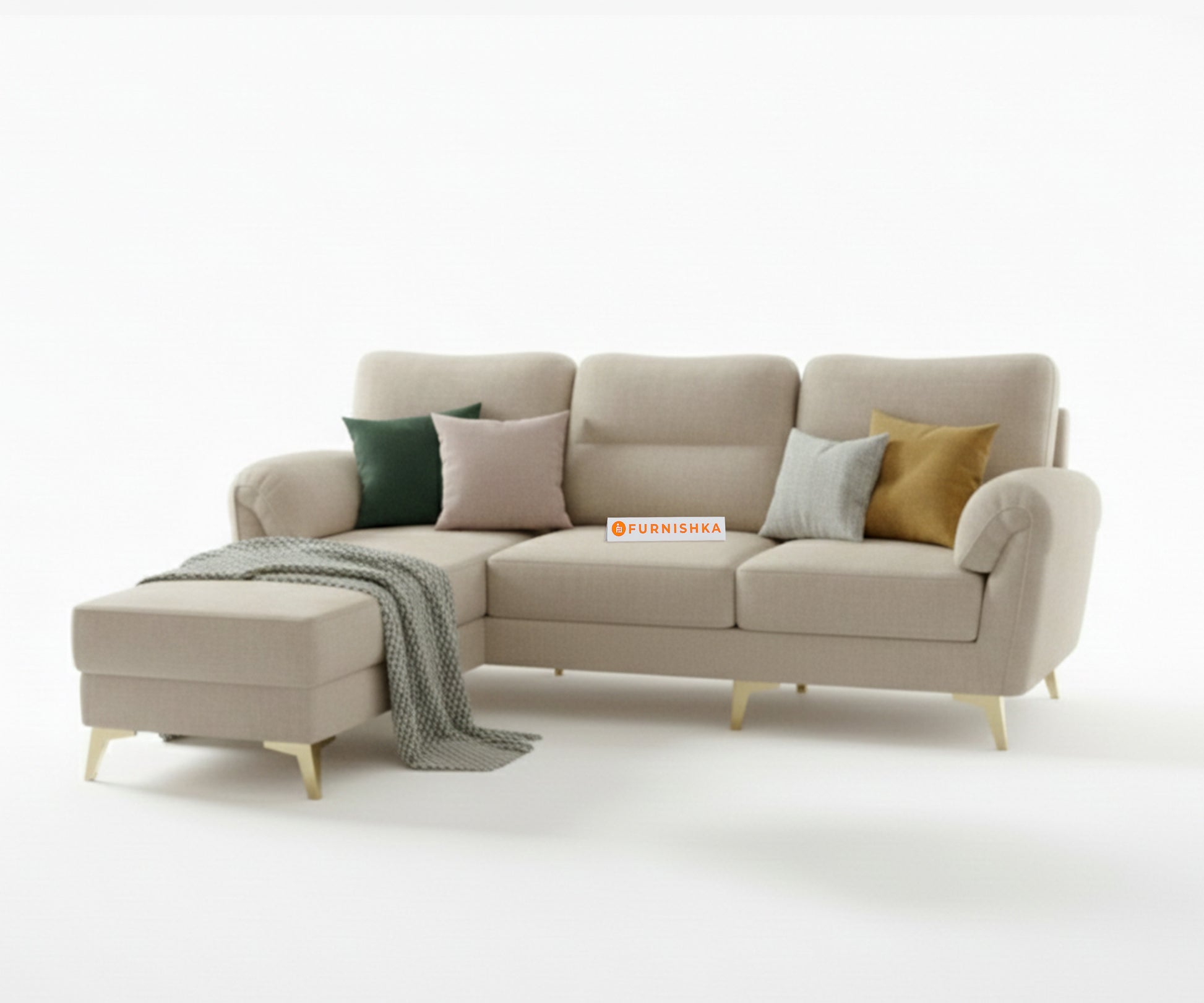 Bilance 2+L LHS Sofa Set  Light Beige - Furnishka 