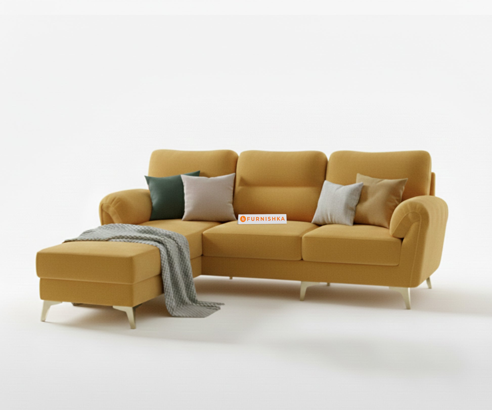 Bilance 2+L LHS Sofa Set Mustard Yellow - Furnishka 