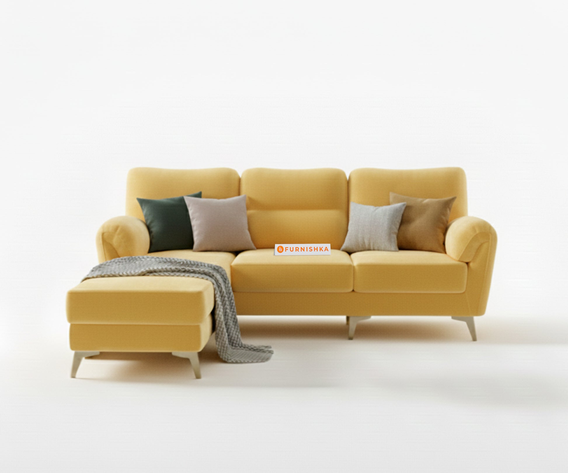 Bilance 2+L LHS Sofa Set Mustard Yellow - Furnishka 