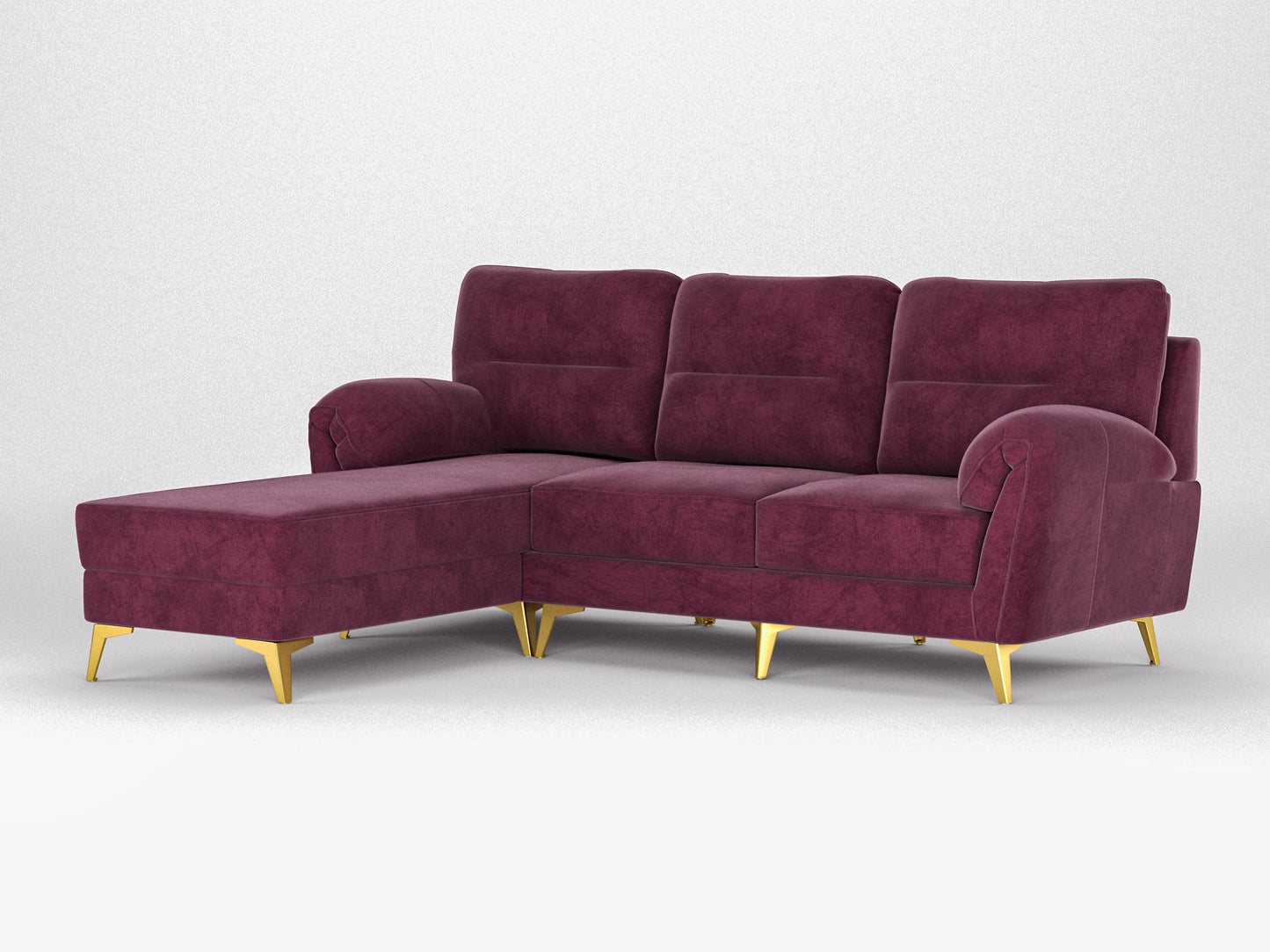 Bilance 2+L LHS Sofa Set Red Wine - Furnishka 