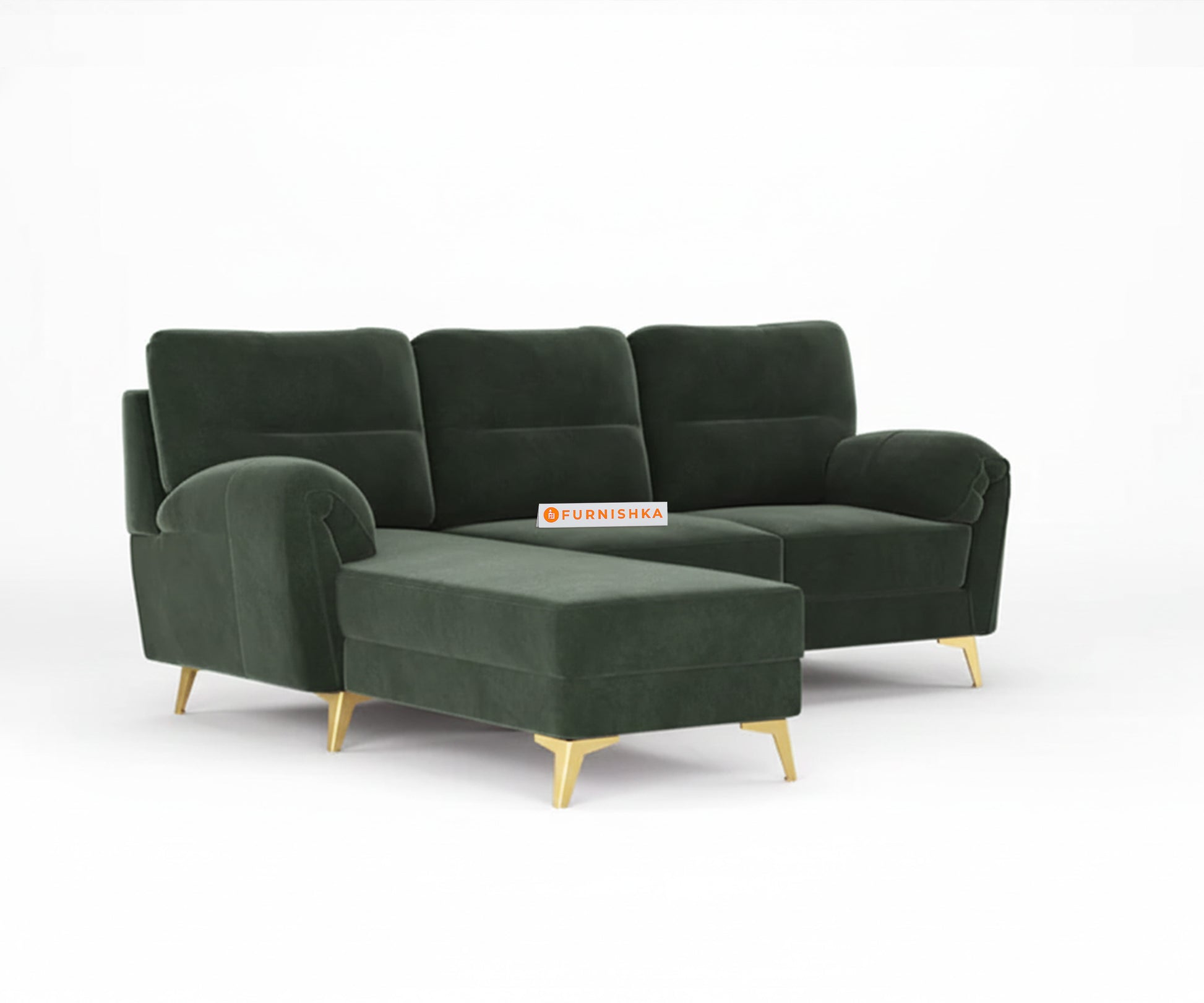 Bilance 2+L Shape Sofa LHS Sofa Set Pine Green - Furnishka
