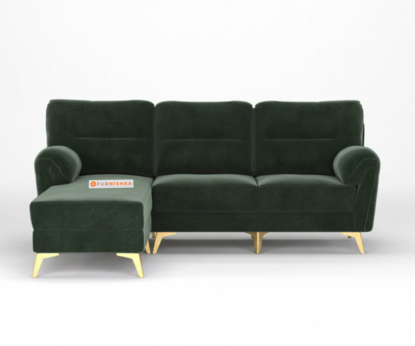Bilance 2+L Shape Sofa LHS Sofa Set Pine Green - Furnishka
