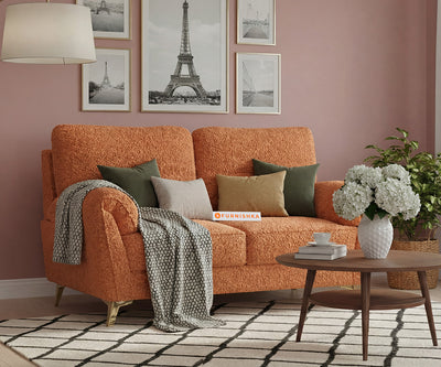 Bilance 2 Seater Sofa Set With Anthology Fabric Orange