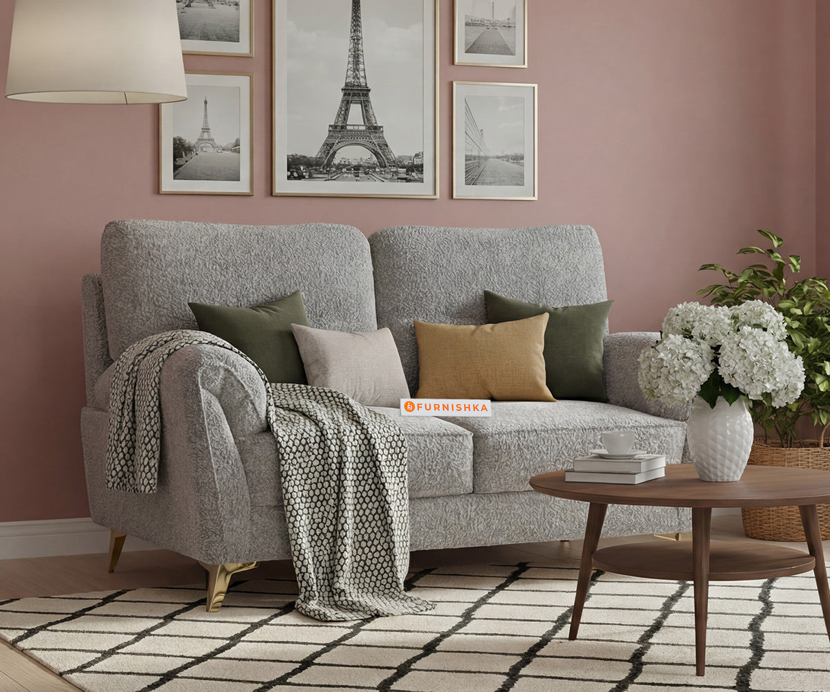 Bilance 2 Seater Sofa Set With Anthology Fabric Space Grey - Furnishka