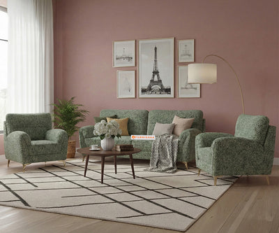 Bilance 3+1+1 Seater Sofa Set With Anthology Fabric Green