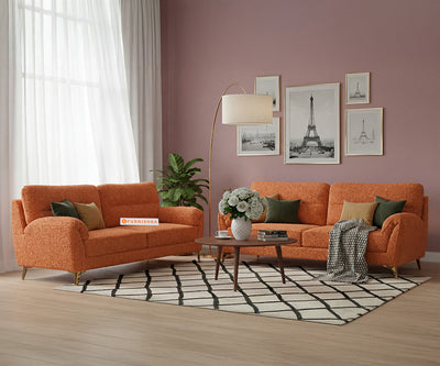 Bilance 3+2 Seater Sofa Set With Anthology Fabric Orange