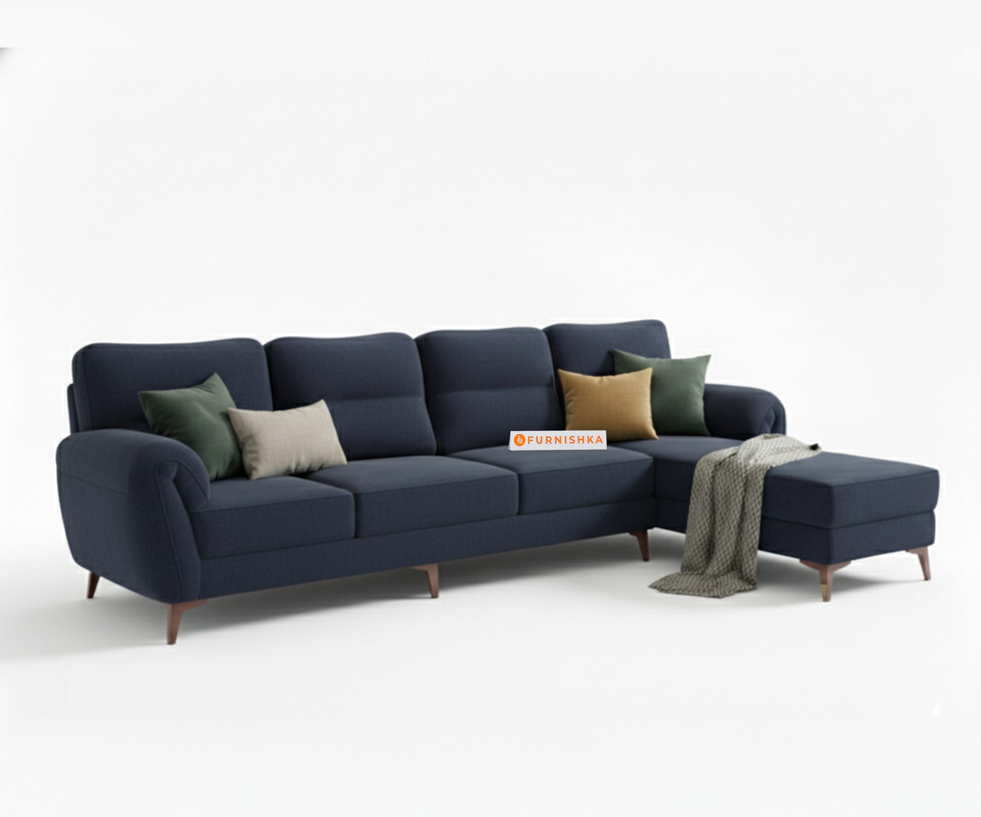 Bilance 3+L RHS Seater Sofa Set  Persian Blue - Furnishka 