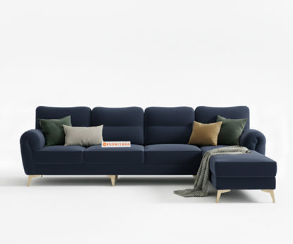 Bilance 3+L RHS Seater Sofa Set  Persian Blue - Furnishka 