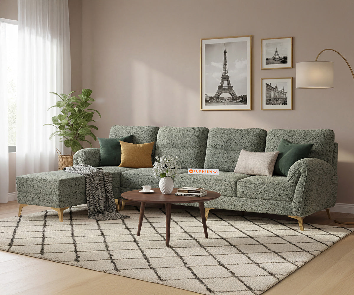 Bilance 3 Seater Sectional Sofa with Anthology Fabric Green- LHS - Furnishka
