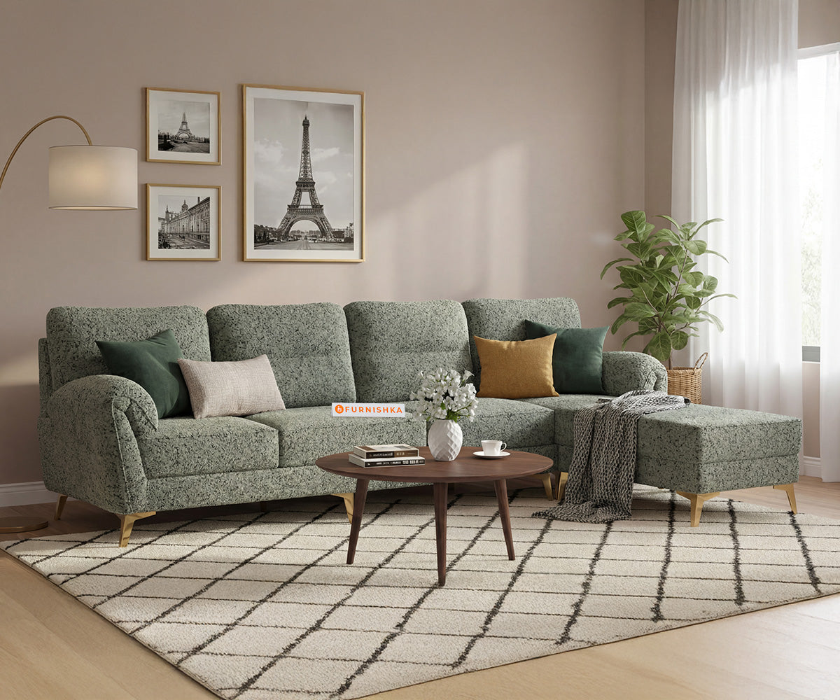 Bilance 3 Seater L Shape Sofa with Anthology Fabric Green- RHS - Furnishka