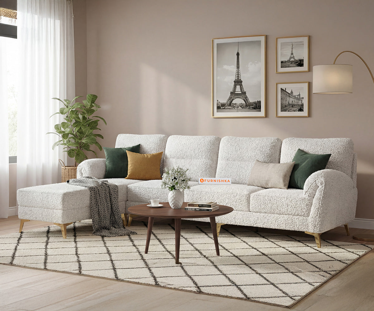 Bilance 3 Seater Sectional Sofa with Anthology Fabric Light Beige- LHS - Furnishka