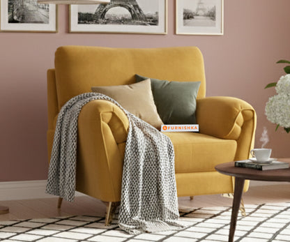 Bilance Sofa 1 Seater Mustard Yellow - Furnishka 