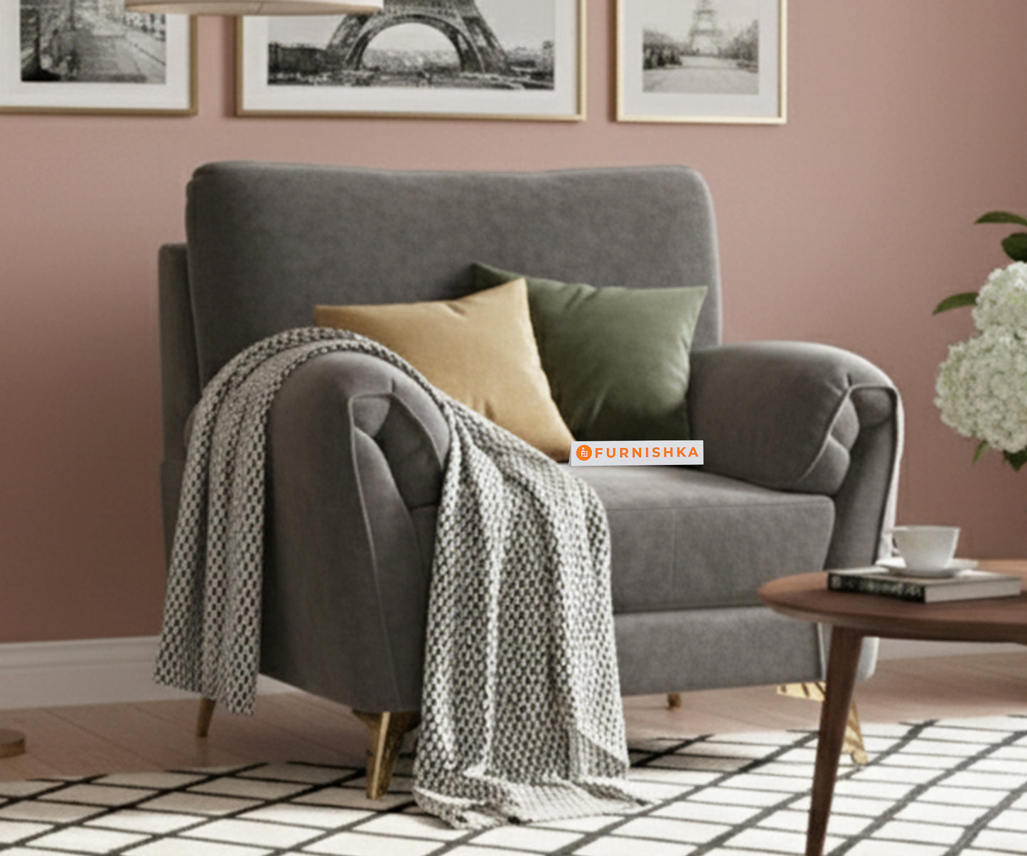 Bilance Sofa 1 Seater Space Grey - Furnishka 