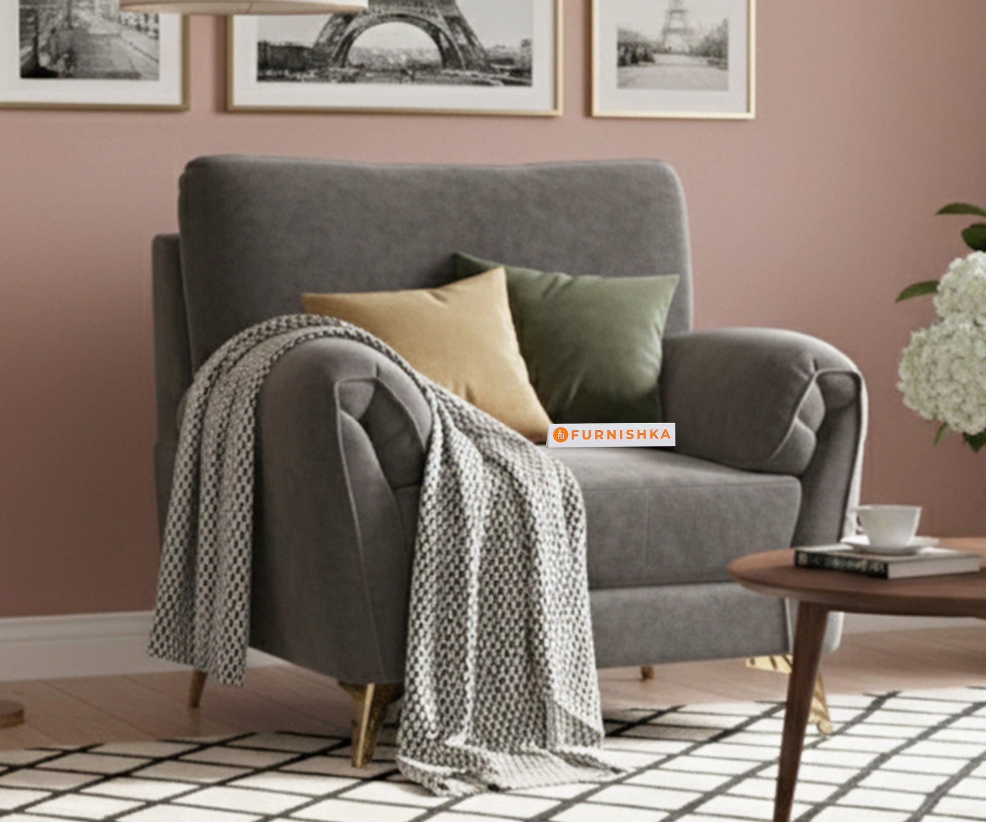 Bilance Sofa 1 Seater Space Grey - Furnishka 