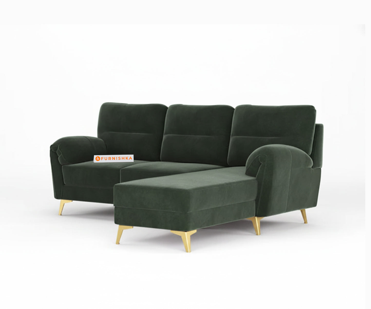 Bilance Sofa 2 Seater L Shape Sofa RHS Pine Green - Furnishka