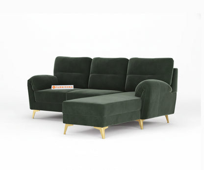 Bilance Sofa 2 Seater L Shape Sofa RHS Pine Green - Furnishka