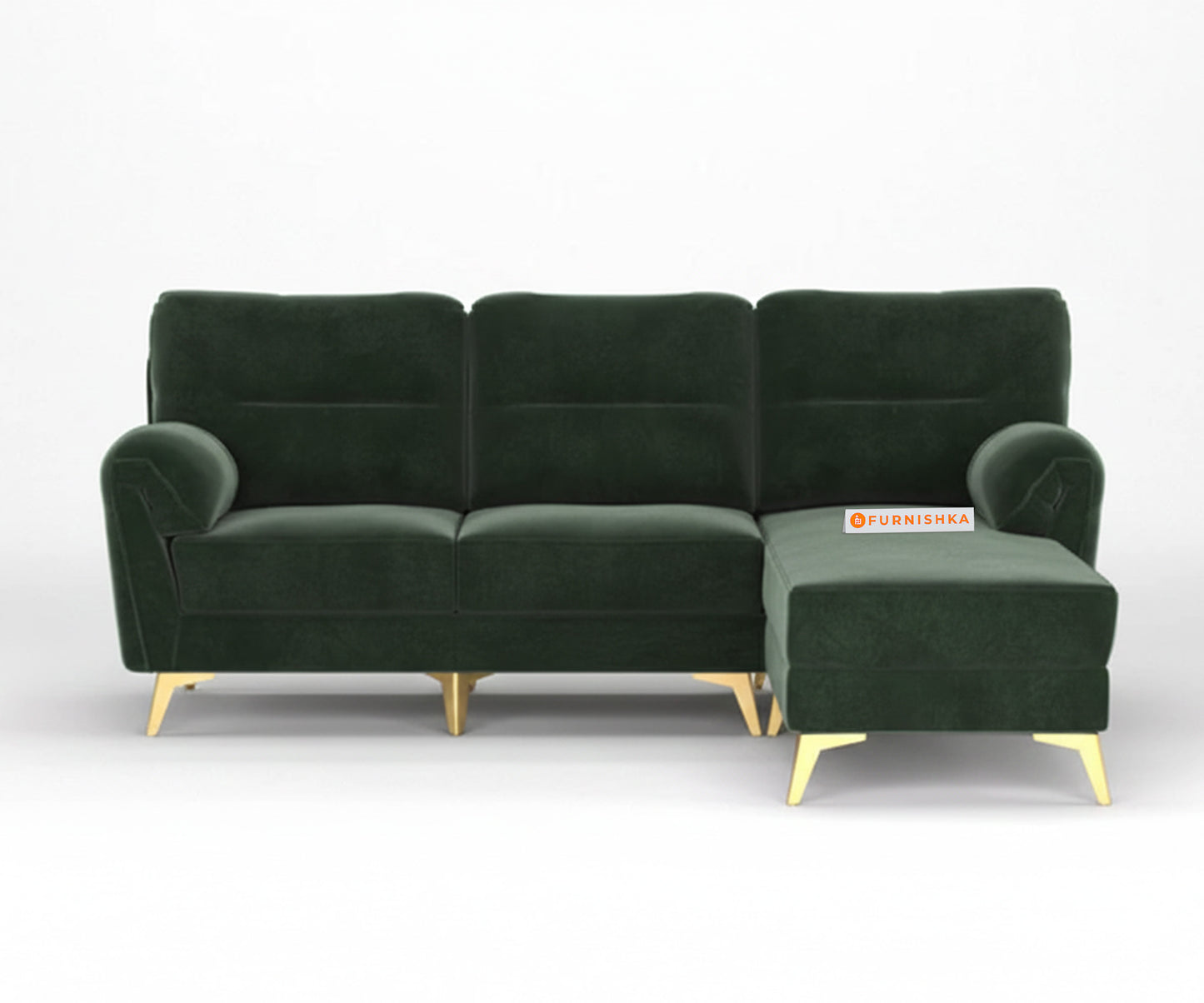 Bilance Sofa 2 Seater L Shape Sofa RHS Pine Green - Furnishka