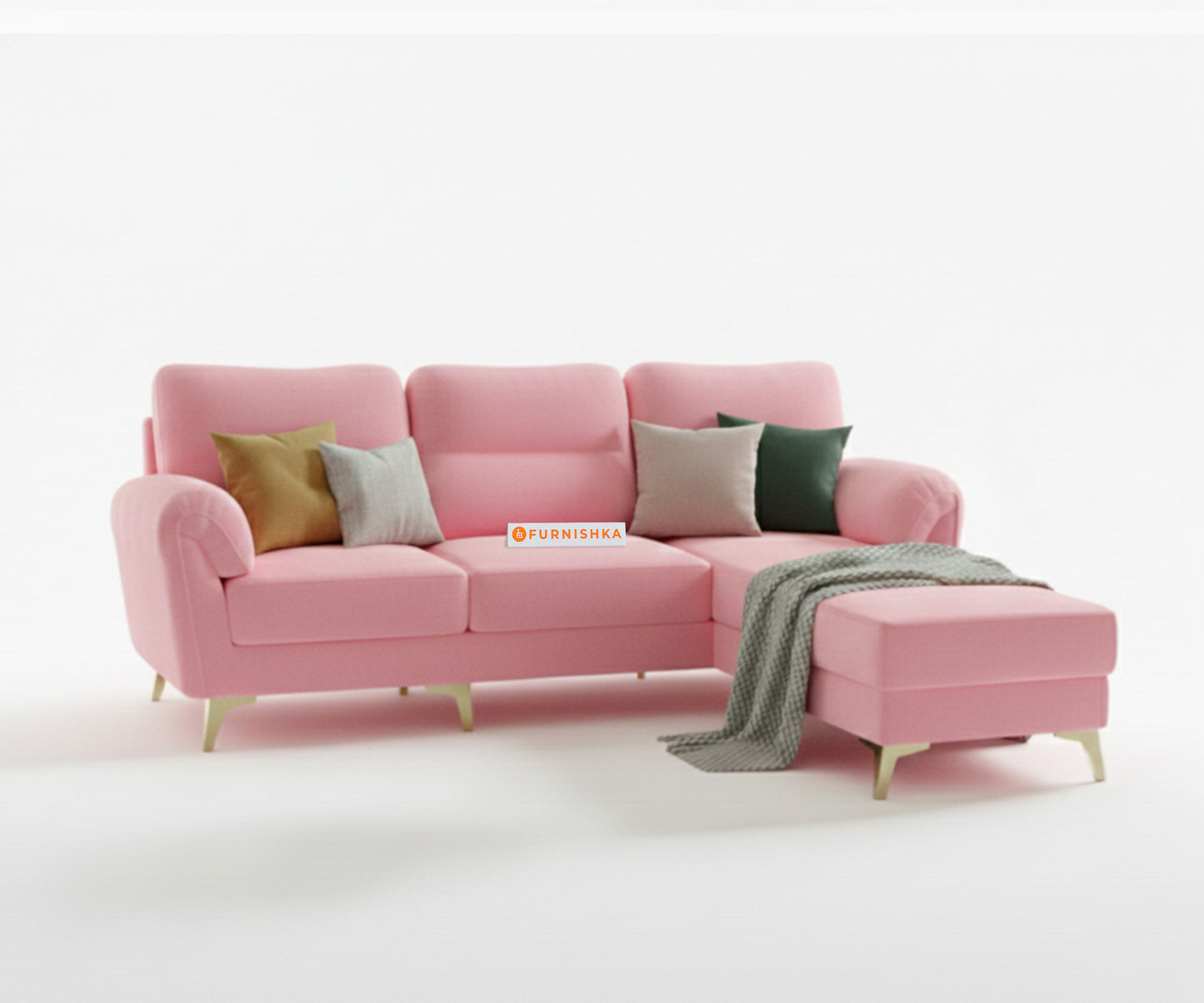 Bilance Sofa 2 Seater L Shape Sofa RHS Flamingo Pink - Furnishka