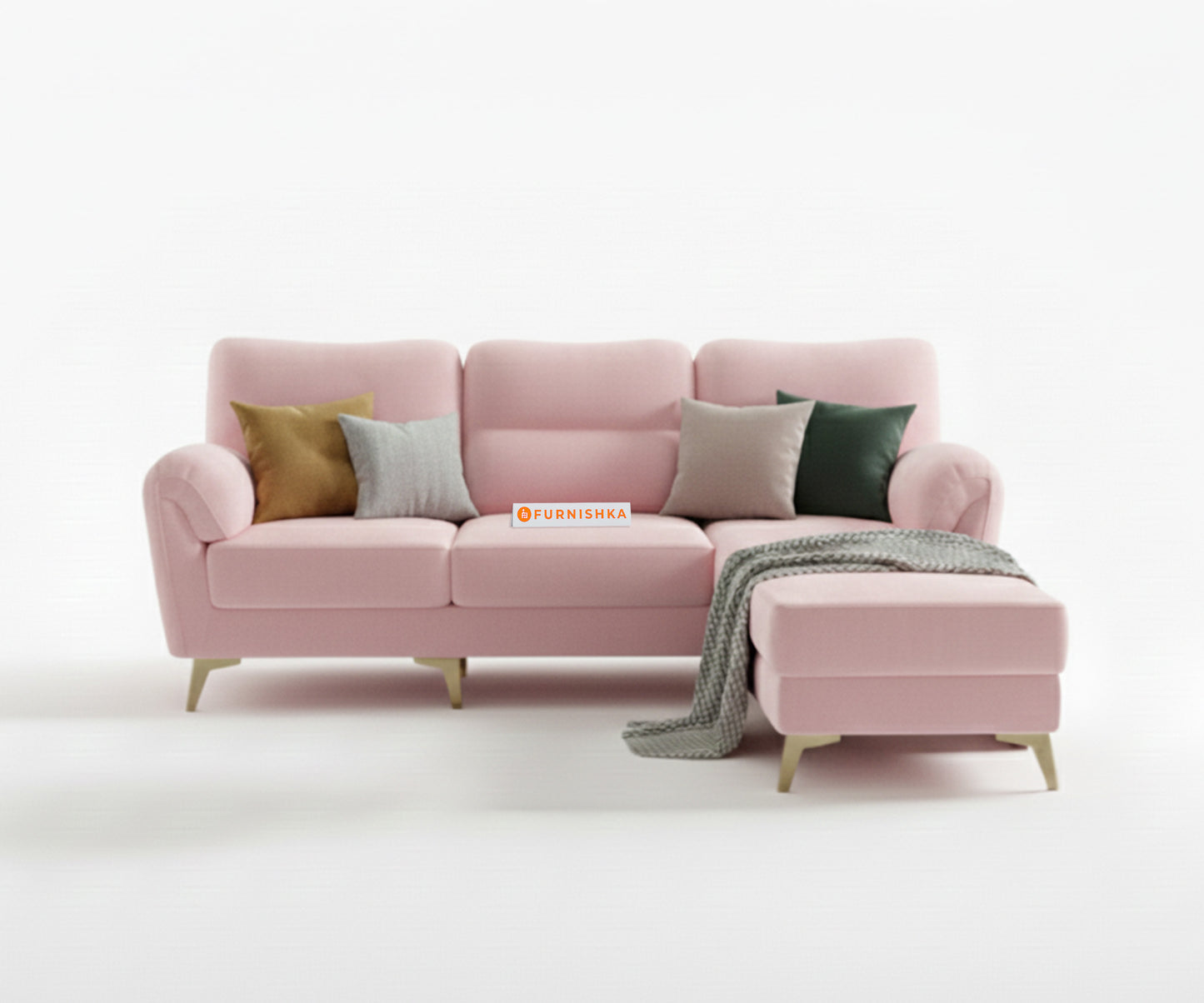 Bilance Sofa 2 Seater L Shape Sofa RHS Flamingo Pink - Furnishka