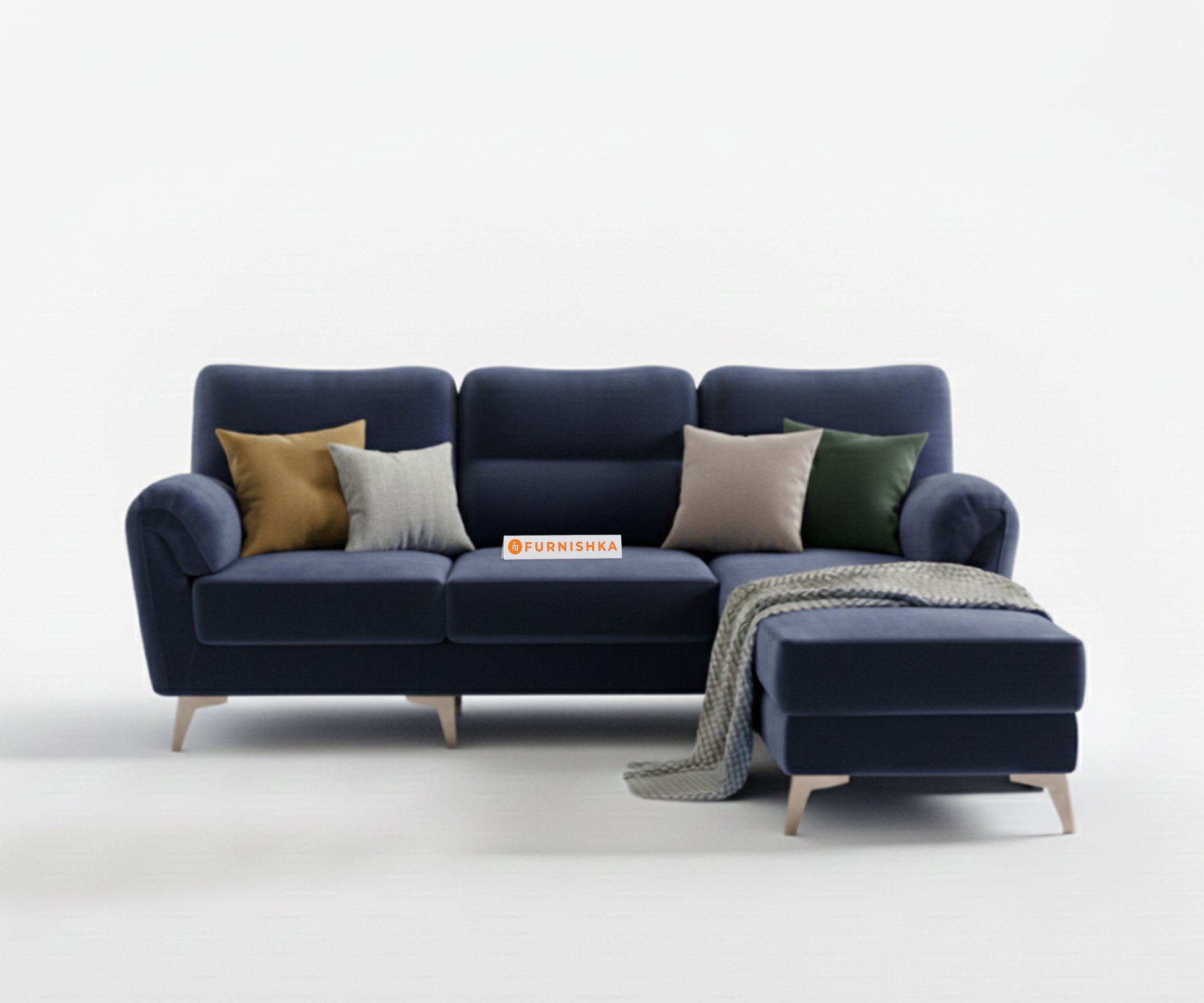 Bilance Sofa 2 Seater L Shape Sofa RHS Persian Blue - Furnishka