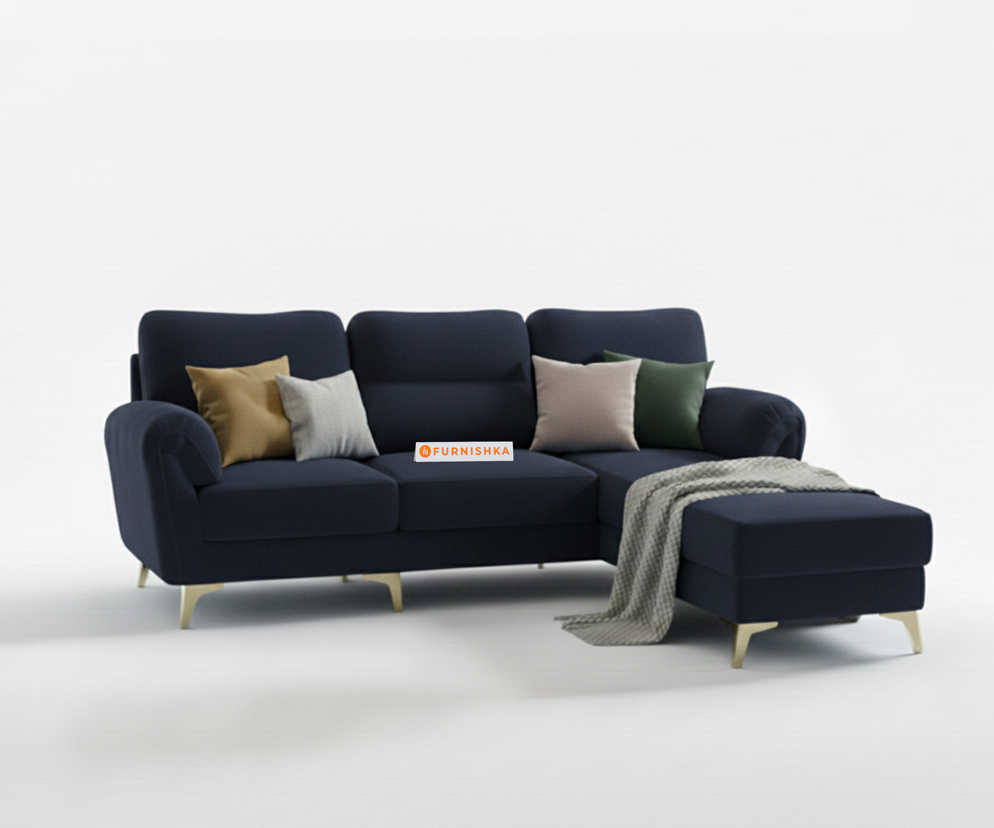 Bilance Sofa 2 Seater L Shape Sofa RHS Persian Blue - Furnishka