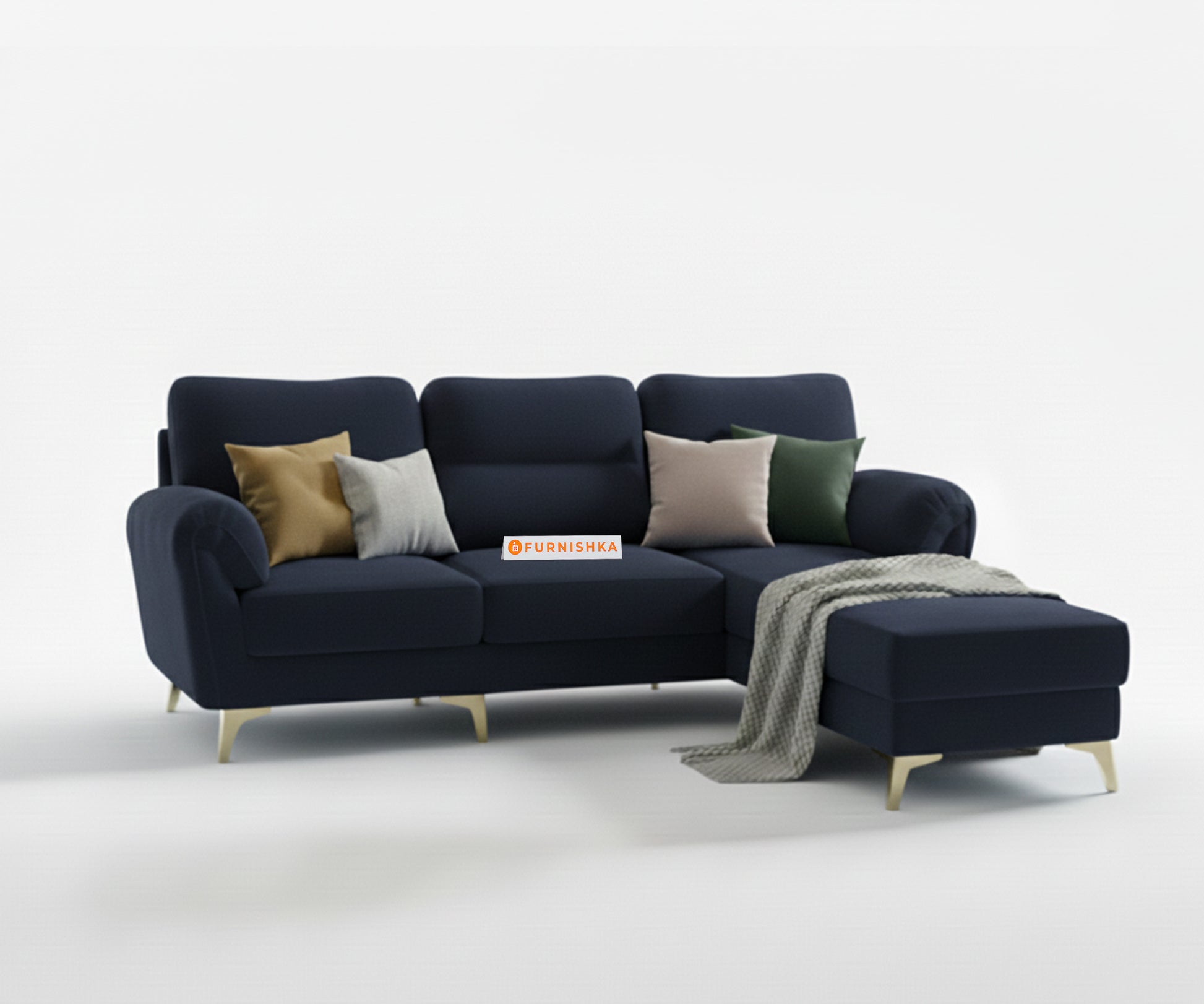 Bilance Sofa 2 Seater L Shape Sofa RHS Persian Blue - Furnishka