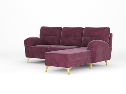 Bilance Sofa 2 Sectional Sofa RHS Red Wine - Furnishka 