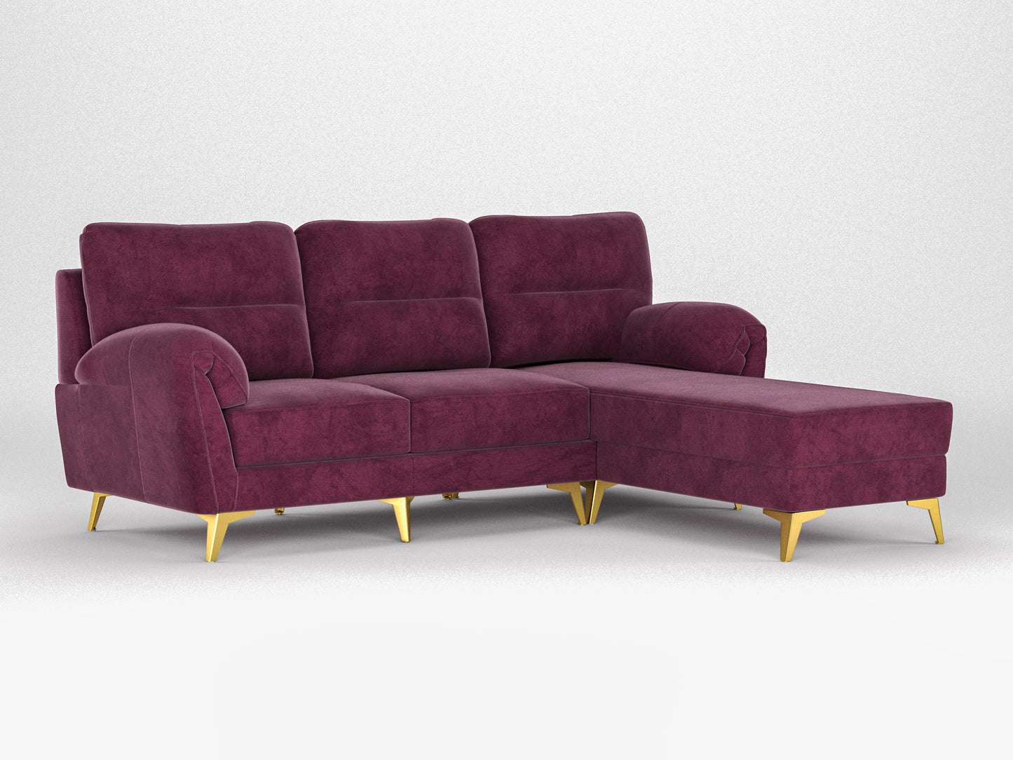 Bilance Sofa 2 Sectional Sofa RHS Red Wine - Furnishka 