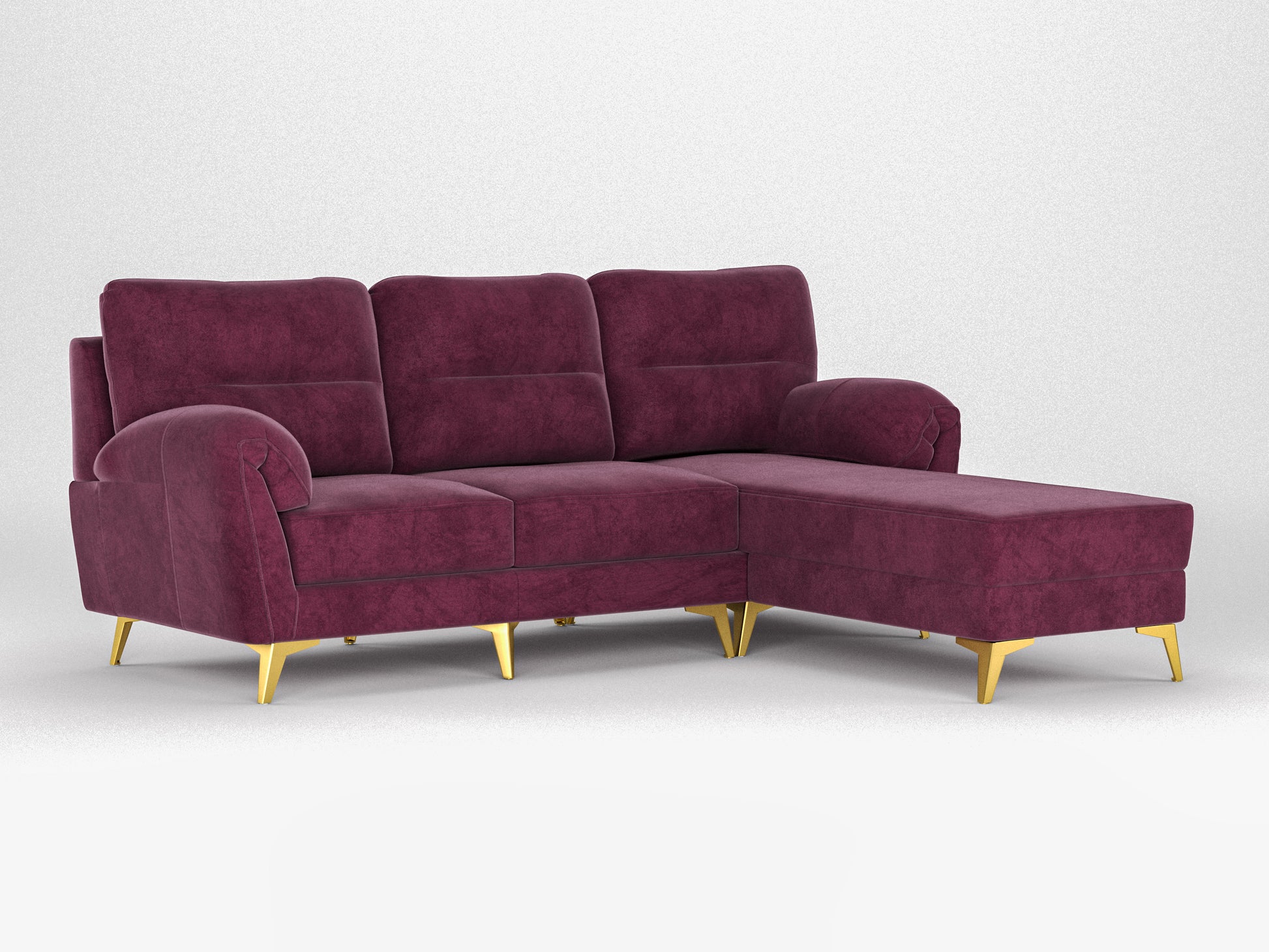 Bilance Sofa 2 Sectional Sofa RHS Red Wine - Furnishka 