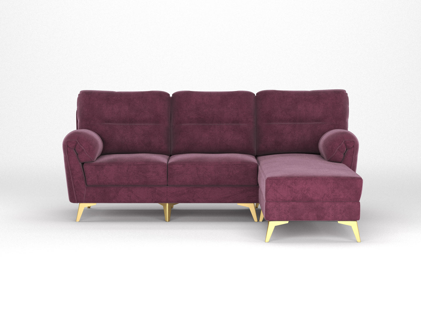Bilance Sofa 2 Sectional Sofa RHS Red Wine - Furnishka 