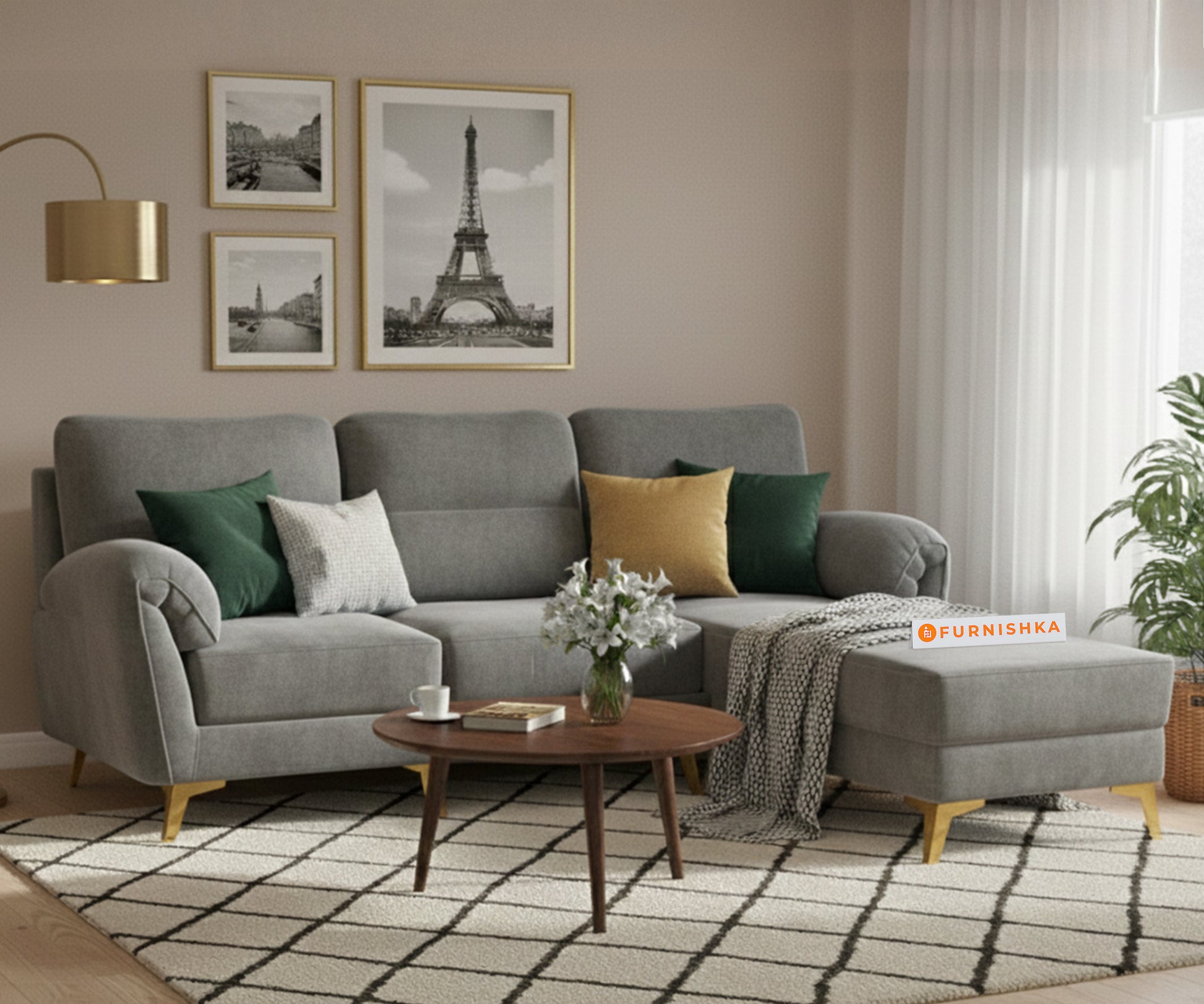 Bilance Sofa 2 Seater L Shape Sofa RHS Trout Grey - Furnishka
