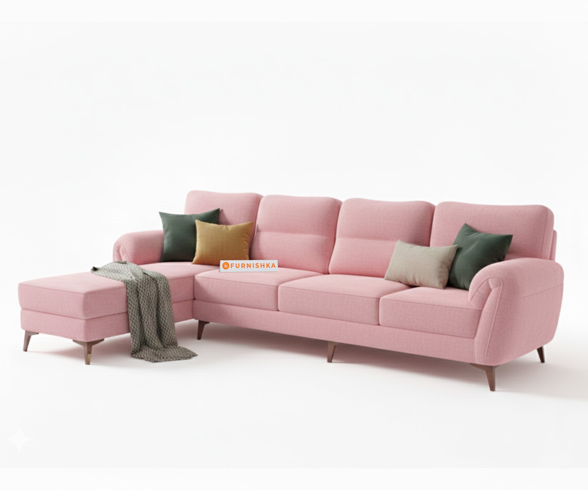 Bilance Sofa 3+L LHS  Flamingo Pink - Furnishka 