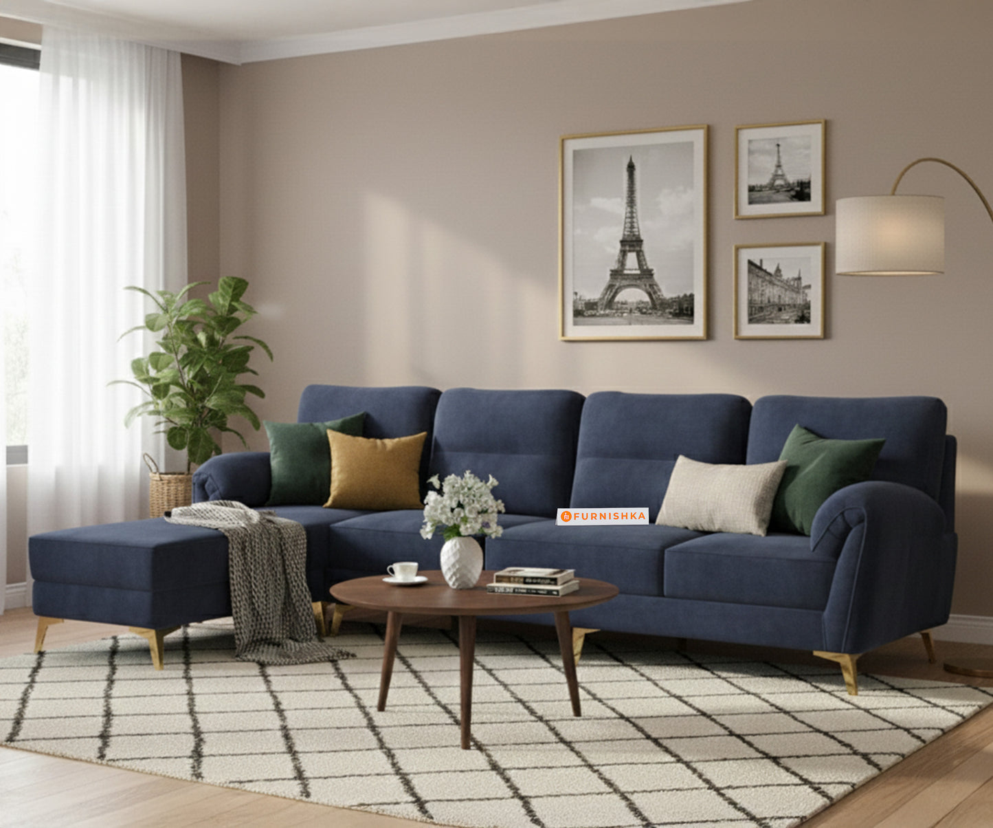 Bilance Sofa 3+L LHS Persian Blue - Furnishka 