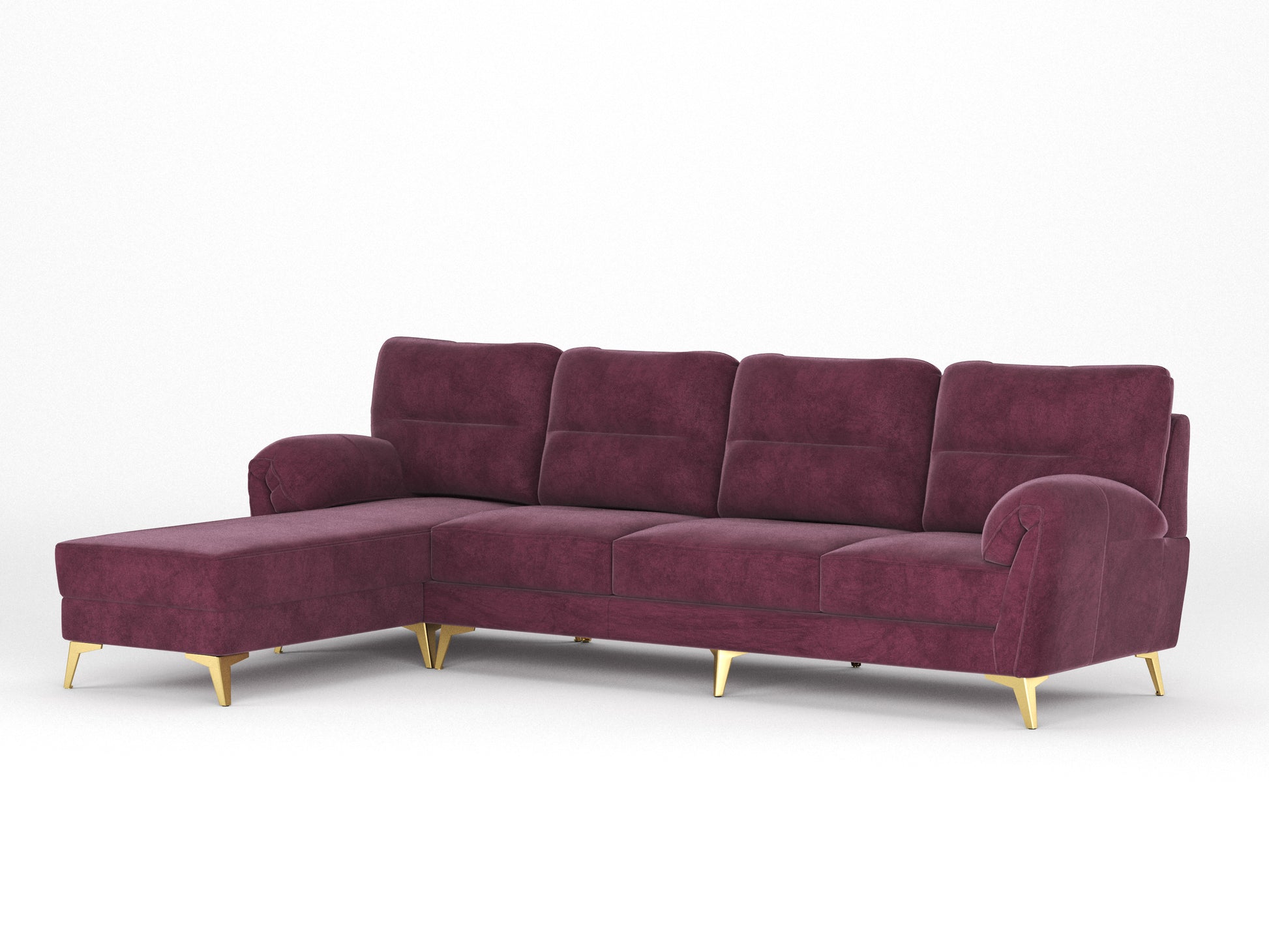 Bilance Sofa 3+L LHS Red Wine - Furnishka 