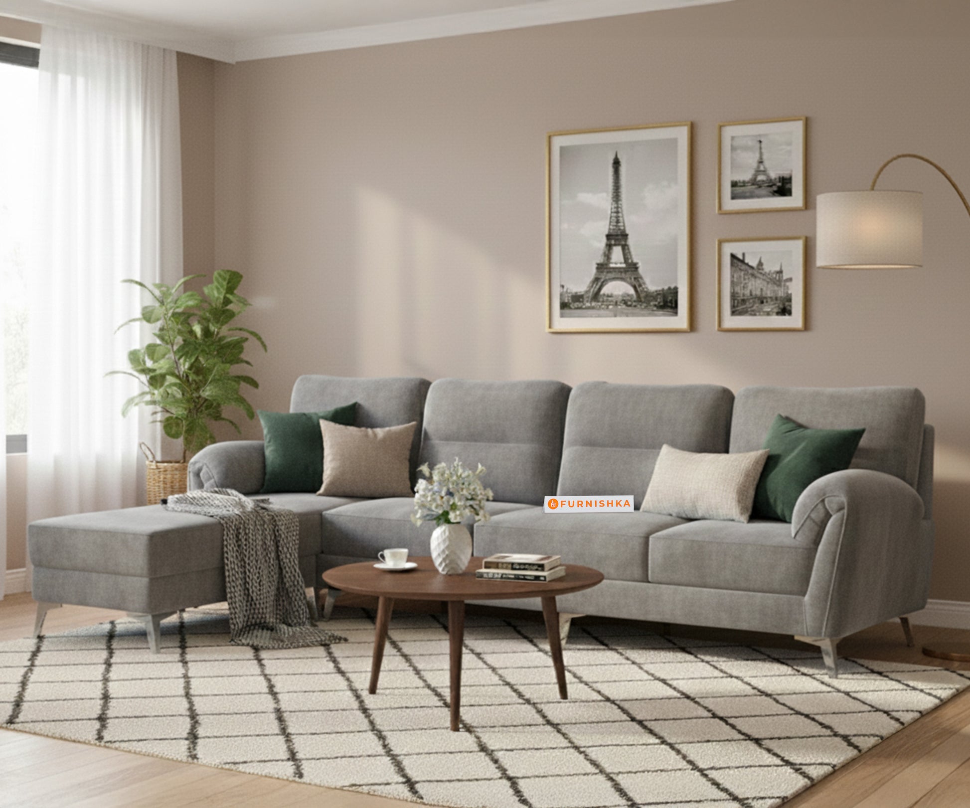 Bilance Sofa 3+L LHS Trout Grey - Furnishka 