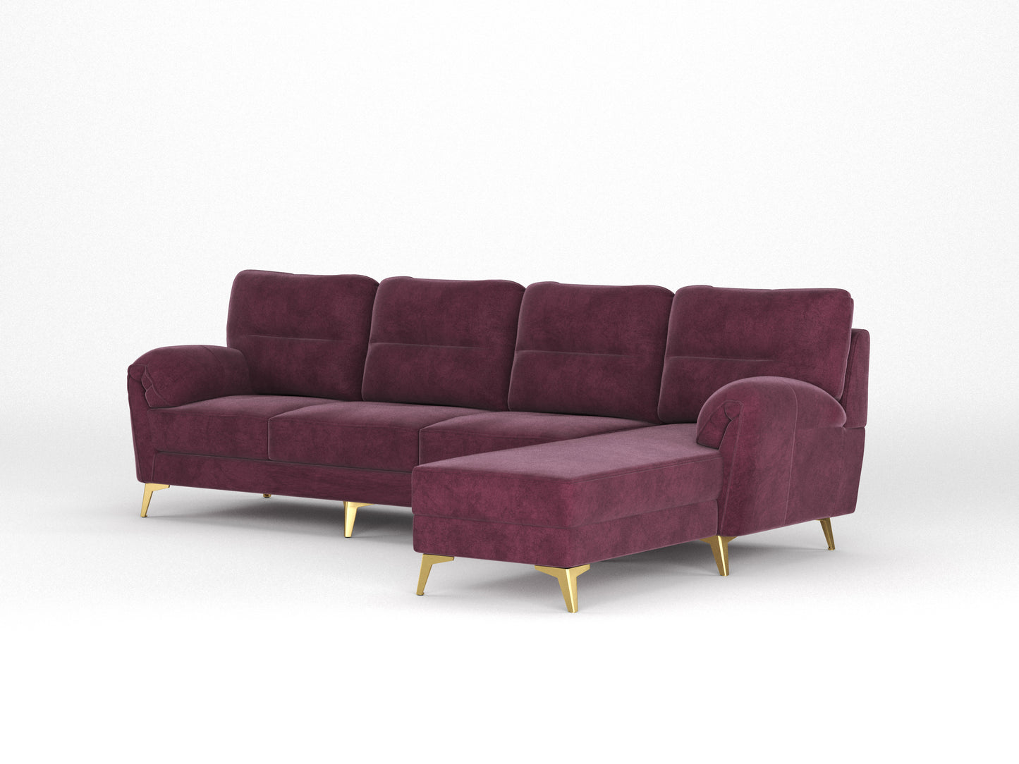 Bilance Sofa 3+L RHS Red Wine - Furnishka 